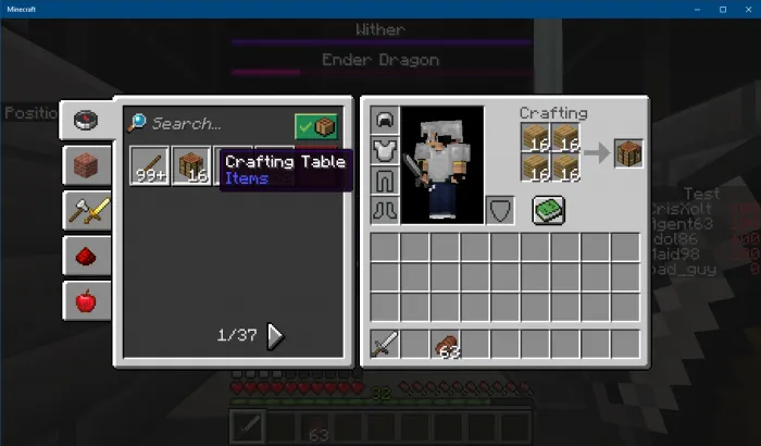 Java UI Edition for Minecraft
