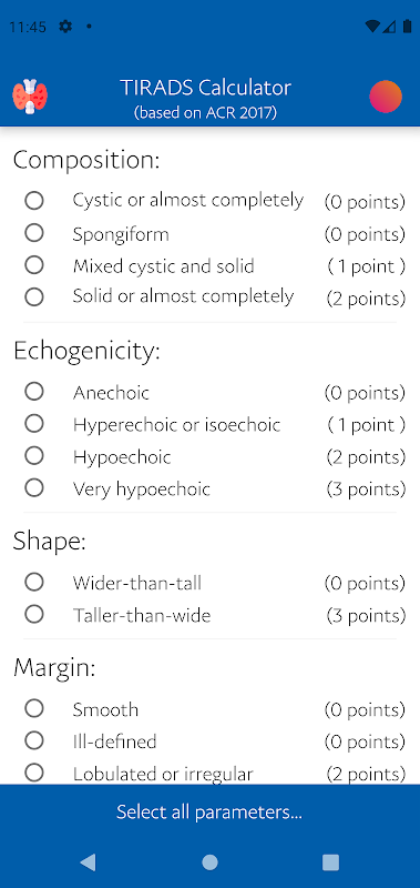 TIRADS Calculator