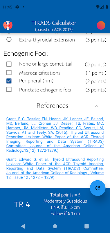 TIRADS Calculator