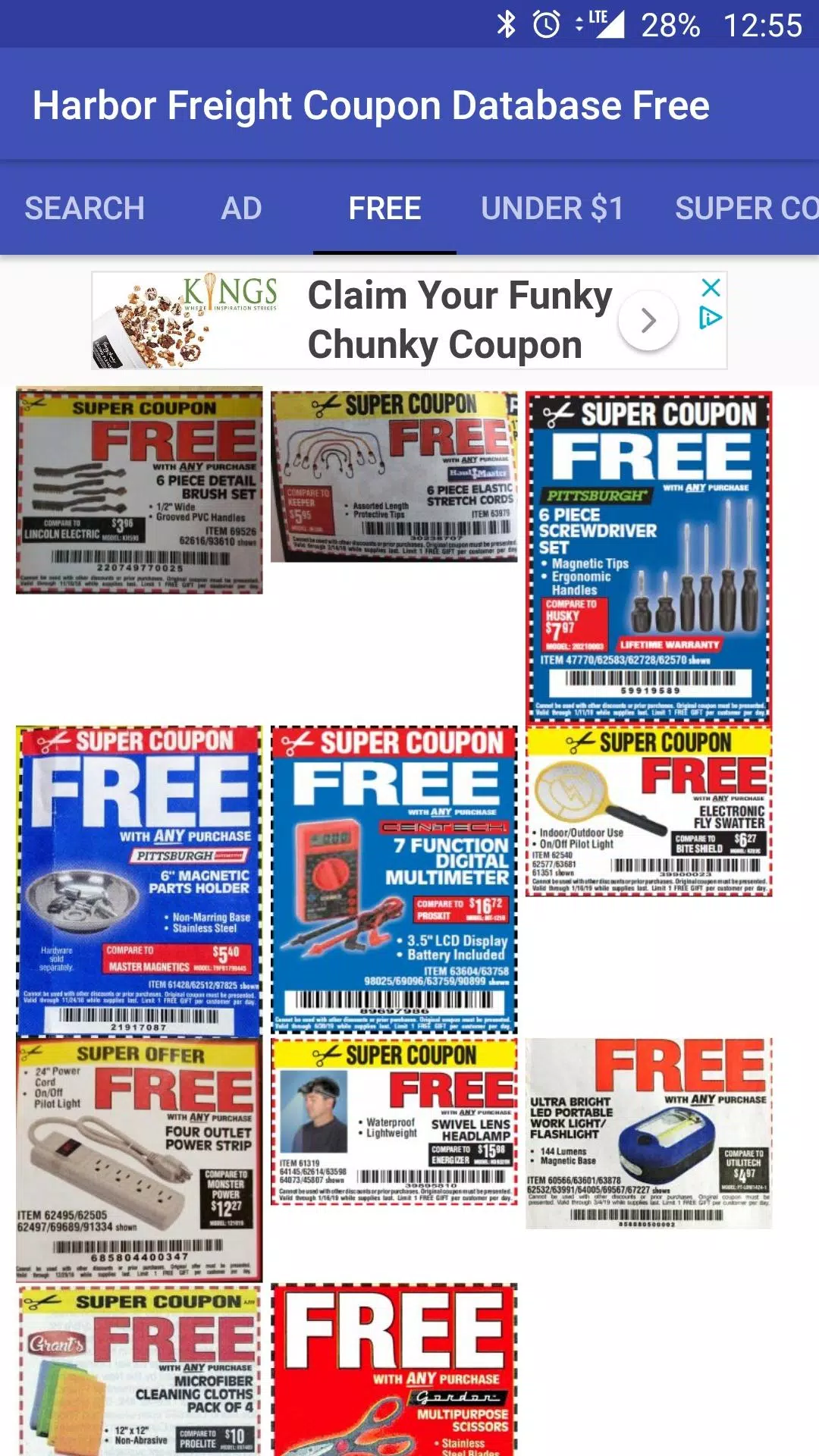 Harbor Freight Coupon Database