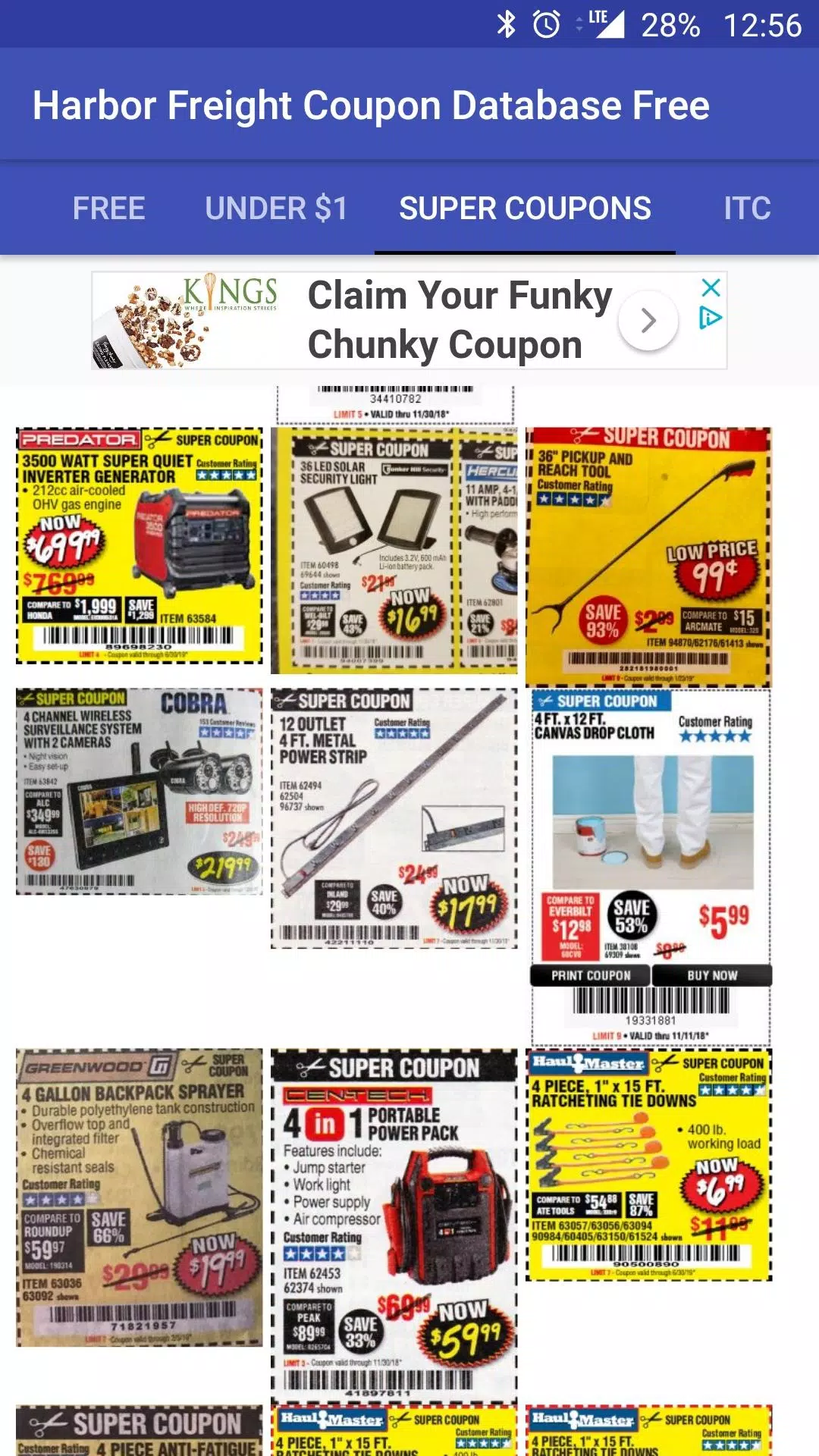 Harbor Freight Coupon Database