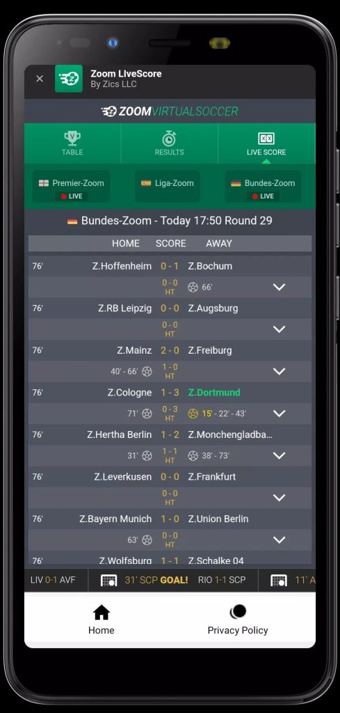 Zoom LiveScore