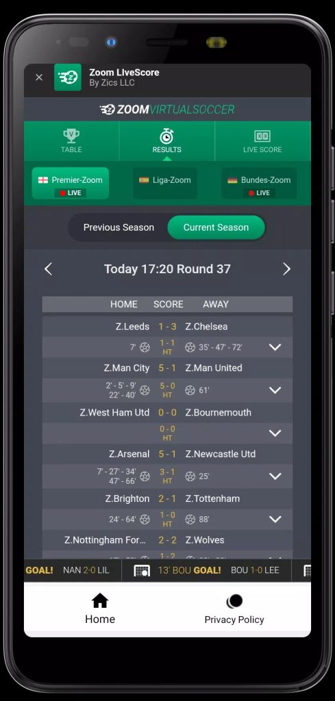 Zoom LiveScore