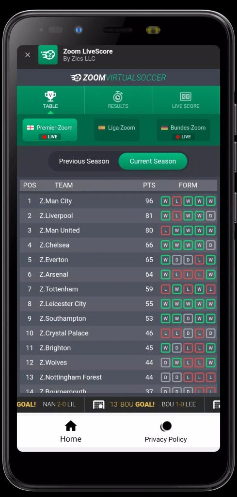 Zoom LiveScore