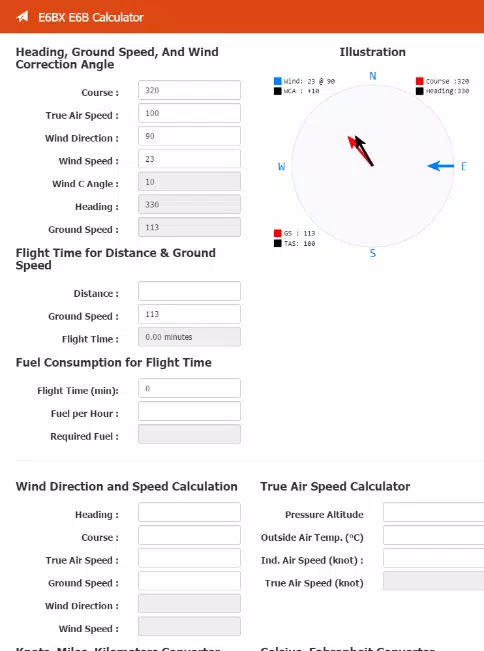 E6BX E6B Calculator