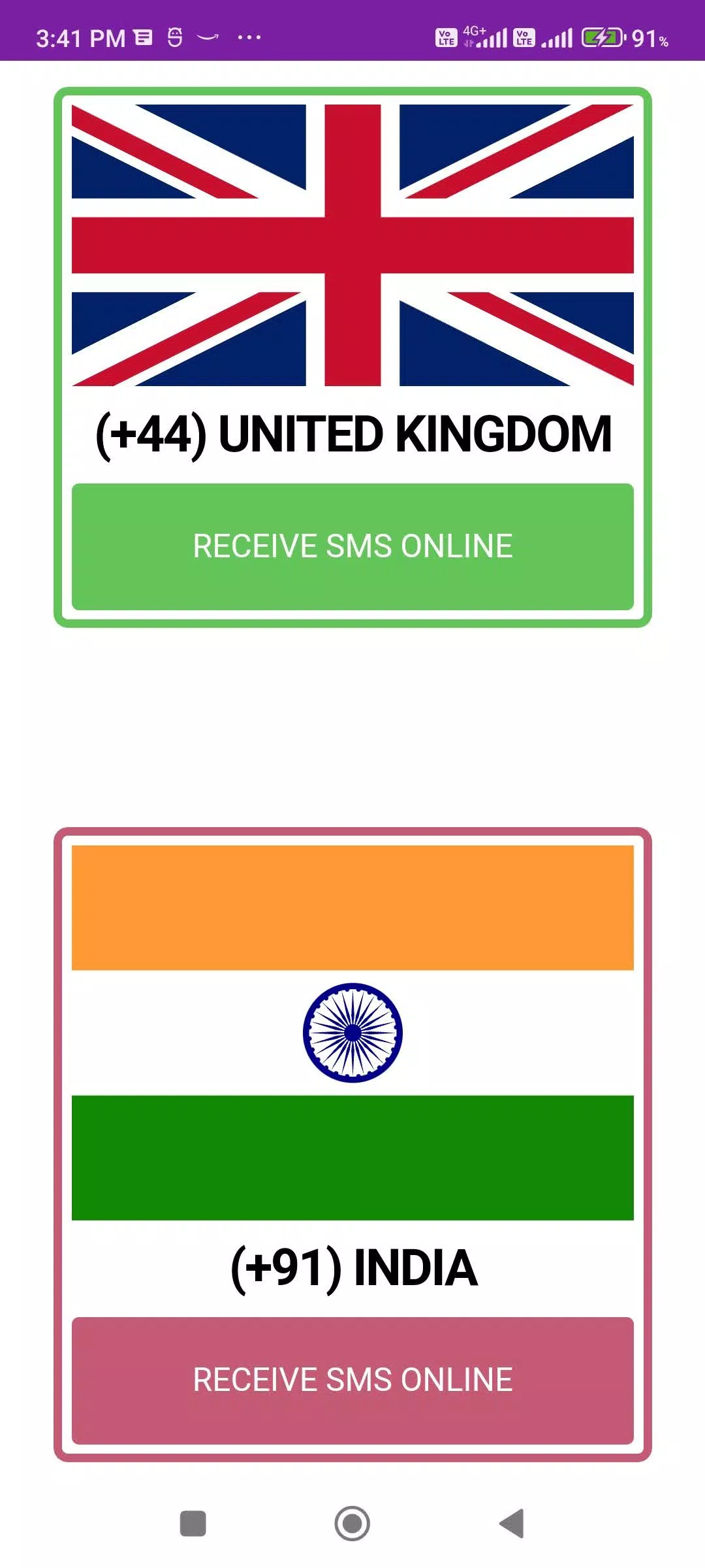 Receive SMS Online - India