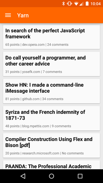 Yarn for Hacker News