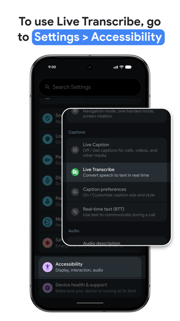 Live Transcribe & Notification