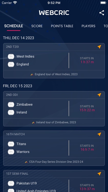 WebCric App