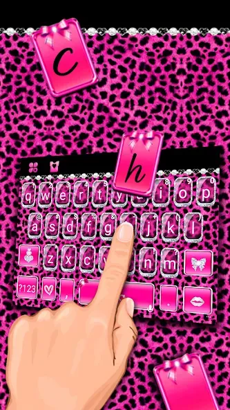 Pink Leopard Keyboard