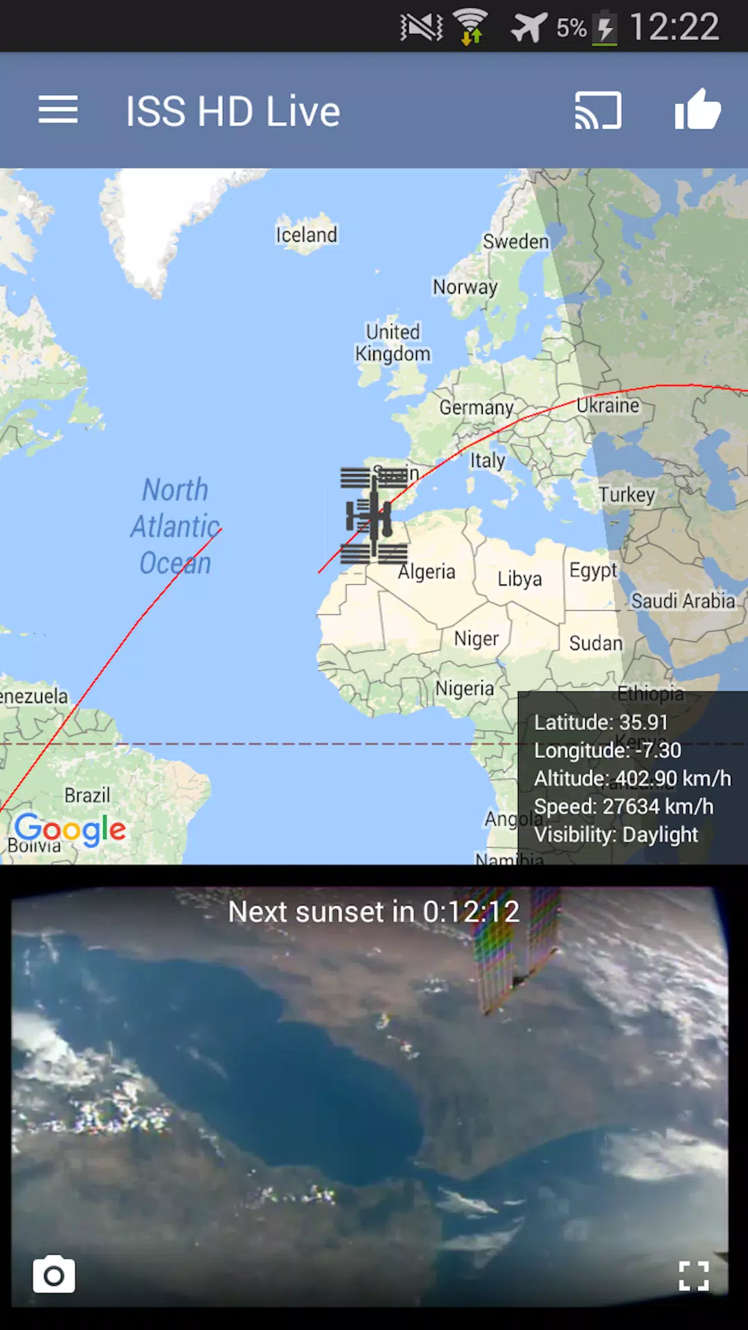 ISS Live Now: Live Earth View
