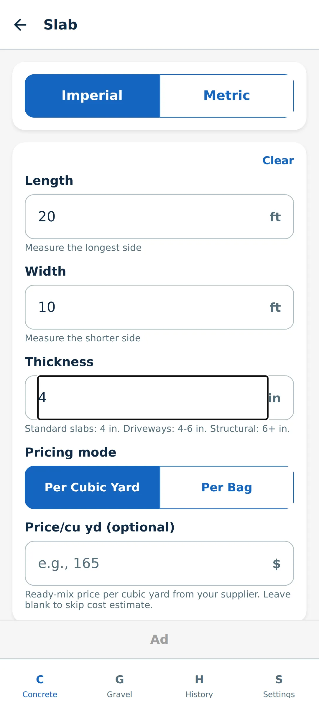 Concrete & Gravel Calc Concrete & Gravel Calc