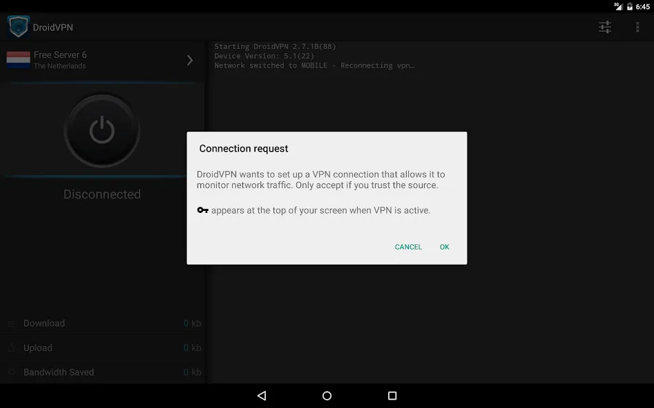 Droid vpn settings