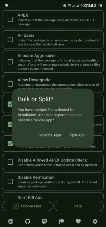 Install with Options