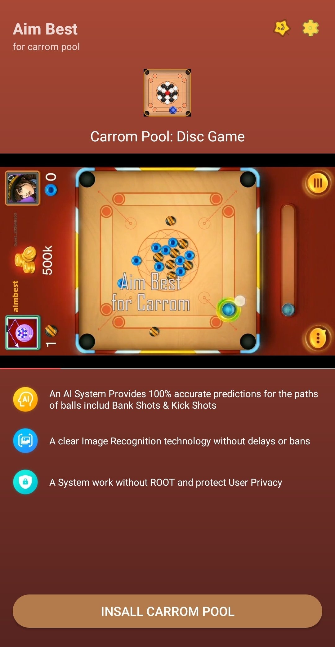 Aim Cool for Carrom Pool