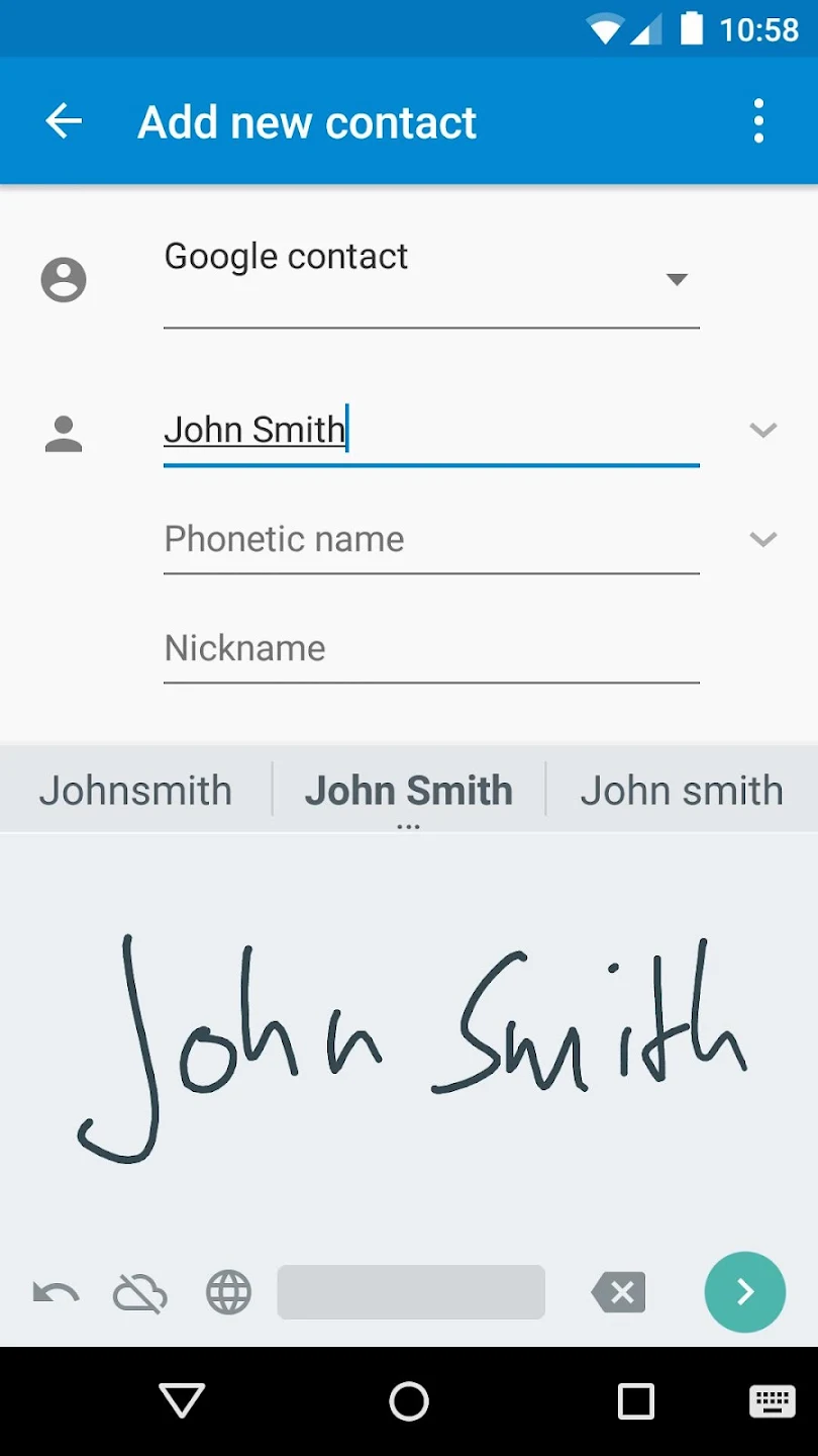 Google Handwriting Input
