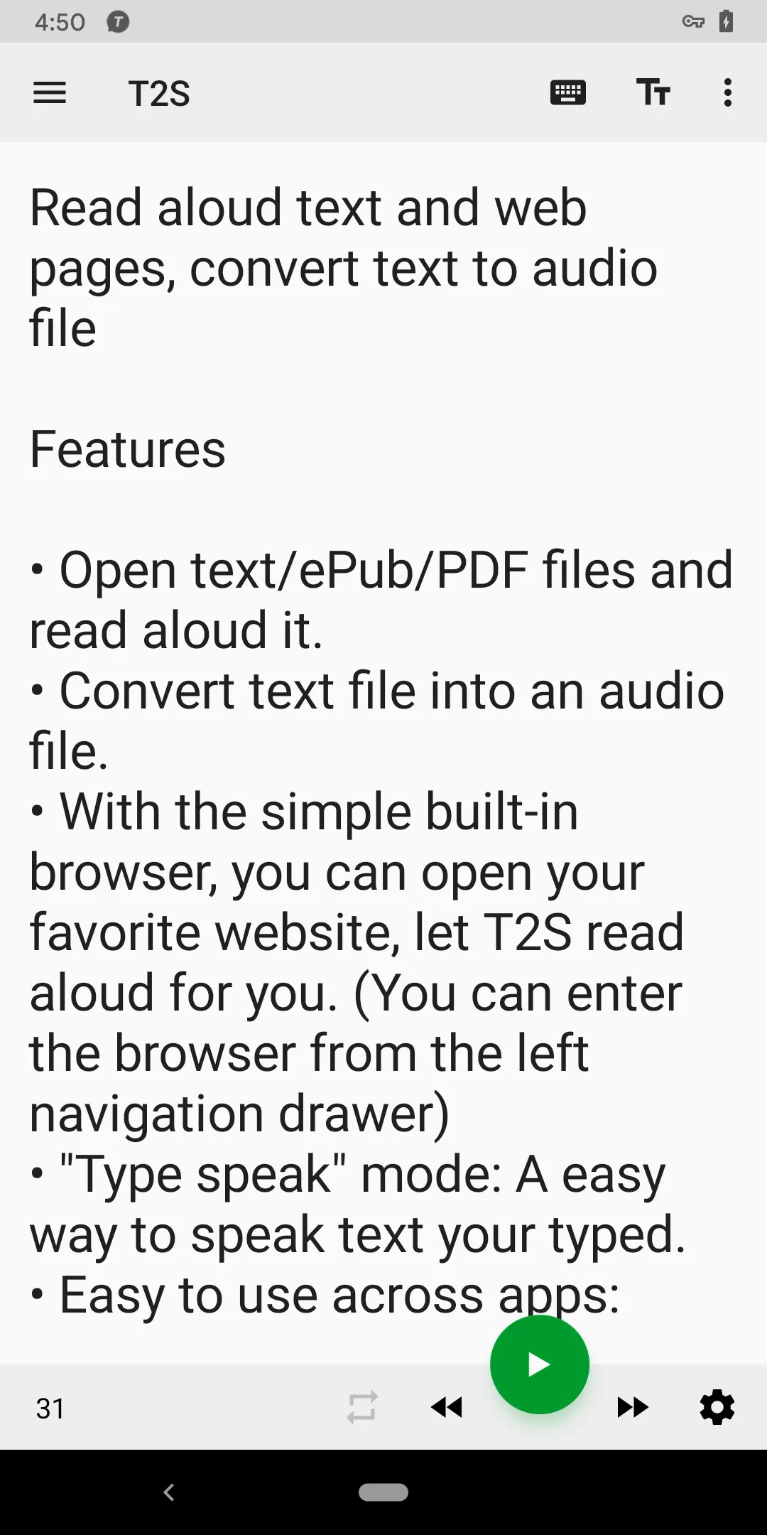 T2S app