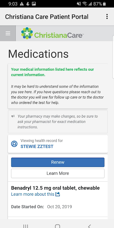 Christiana Care Patient Portal