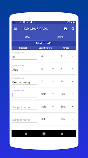 UCP GPA & CGPA Calculator