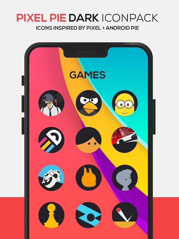 Pixel DARK Icon Pack Mod