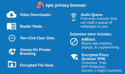 Epic Privacy Browser with AdBlock, Vault, Free VPN