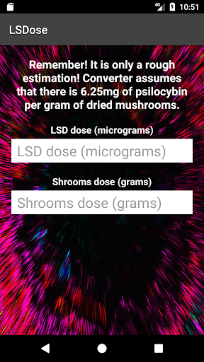 LSDose - LSD or Shrooms dose tolerance calculator