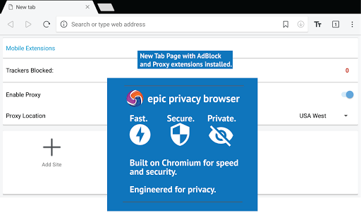 Epic Privacy Browser with AdBlock, Vault, Free VPN