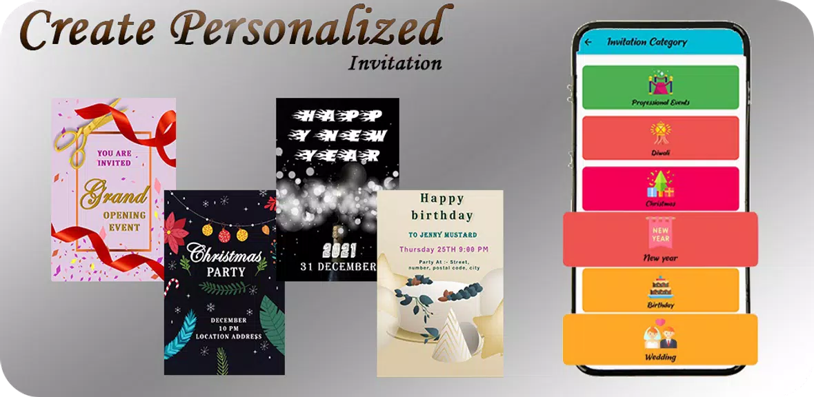 Invitation card maker : events