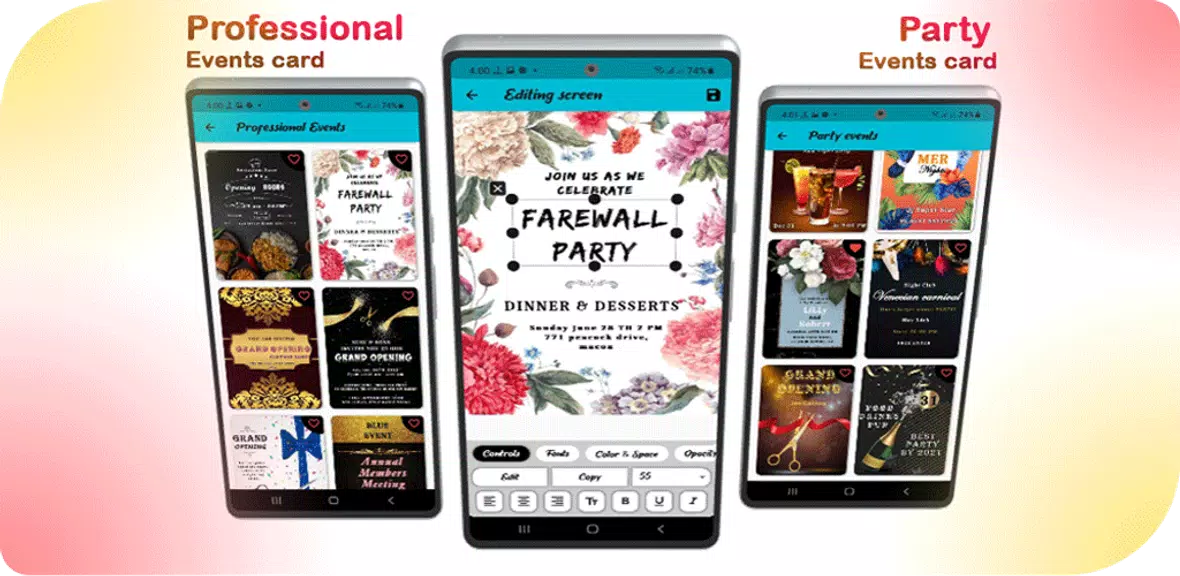 Invitation card maker : events