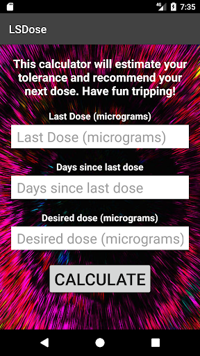 LSDose - LSD or Shrooms dose tolerance calculator