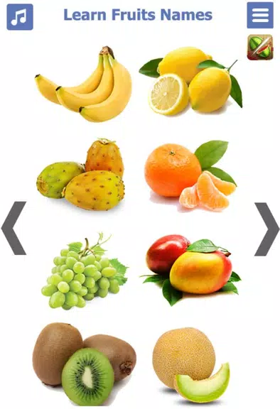 Learn Fruits name in English