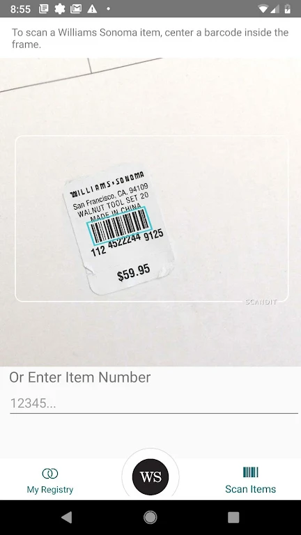 Williams Sonoma Registry