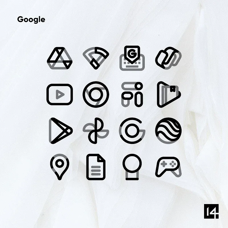 Aline Black: linear icon pack