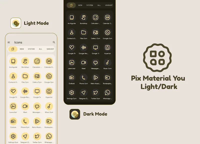 Pix Material You Light/Dark Mod