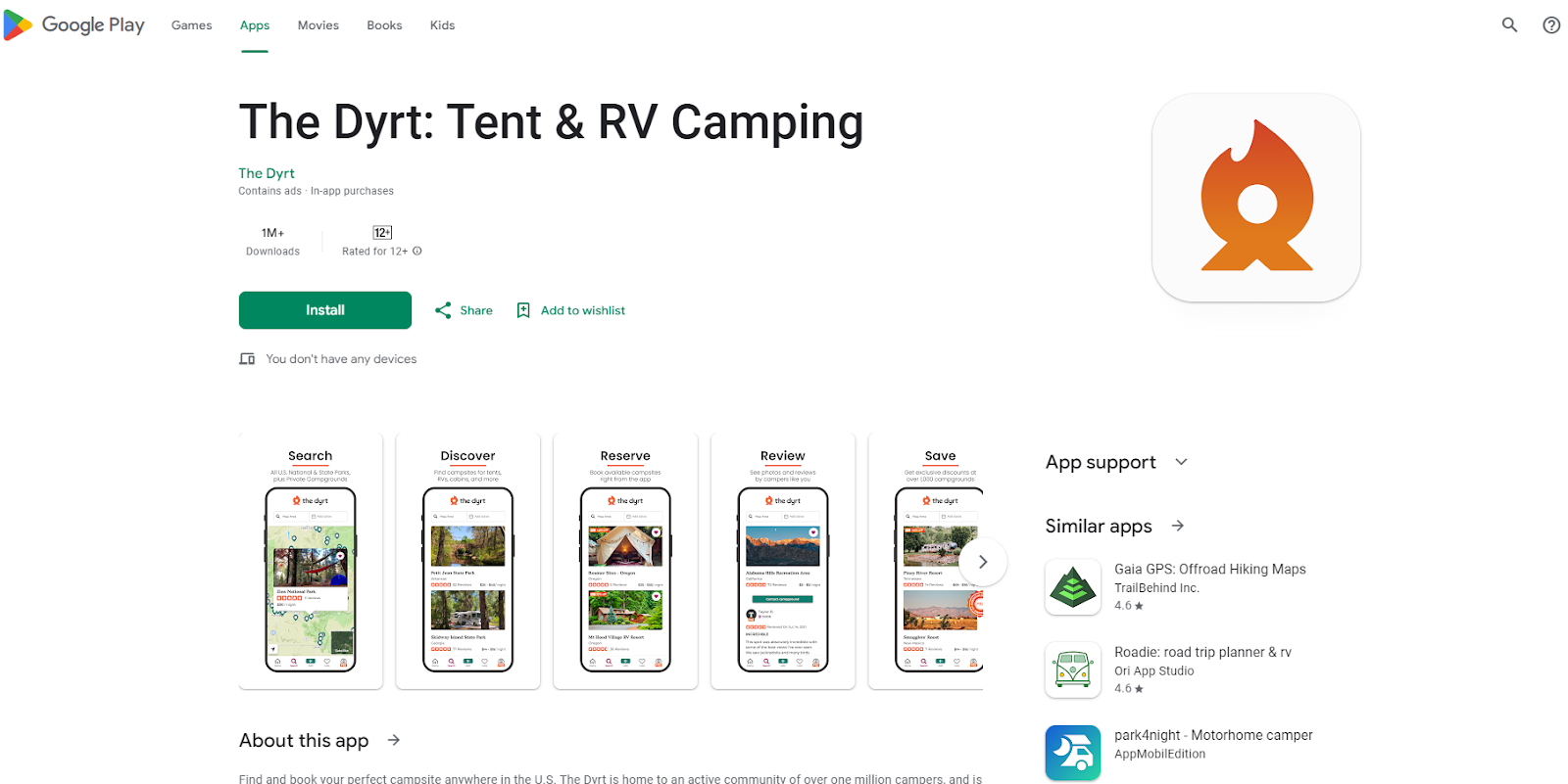 The Dyrt: Tent & RV Camping