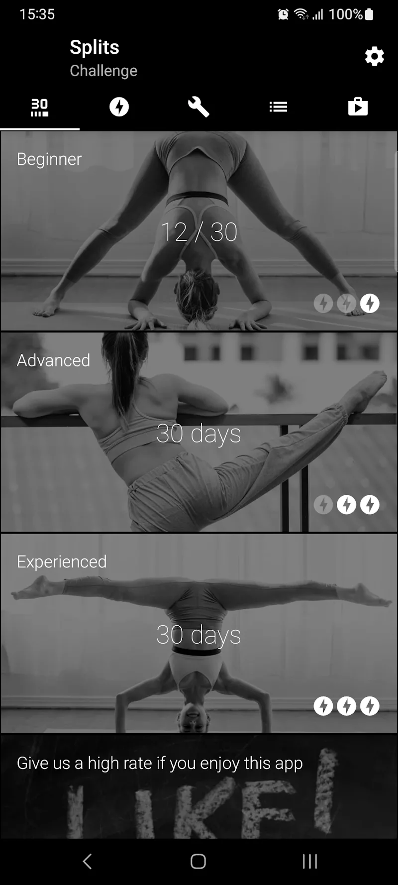 Splits. Stretching in 30 days