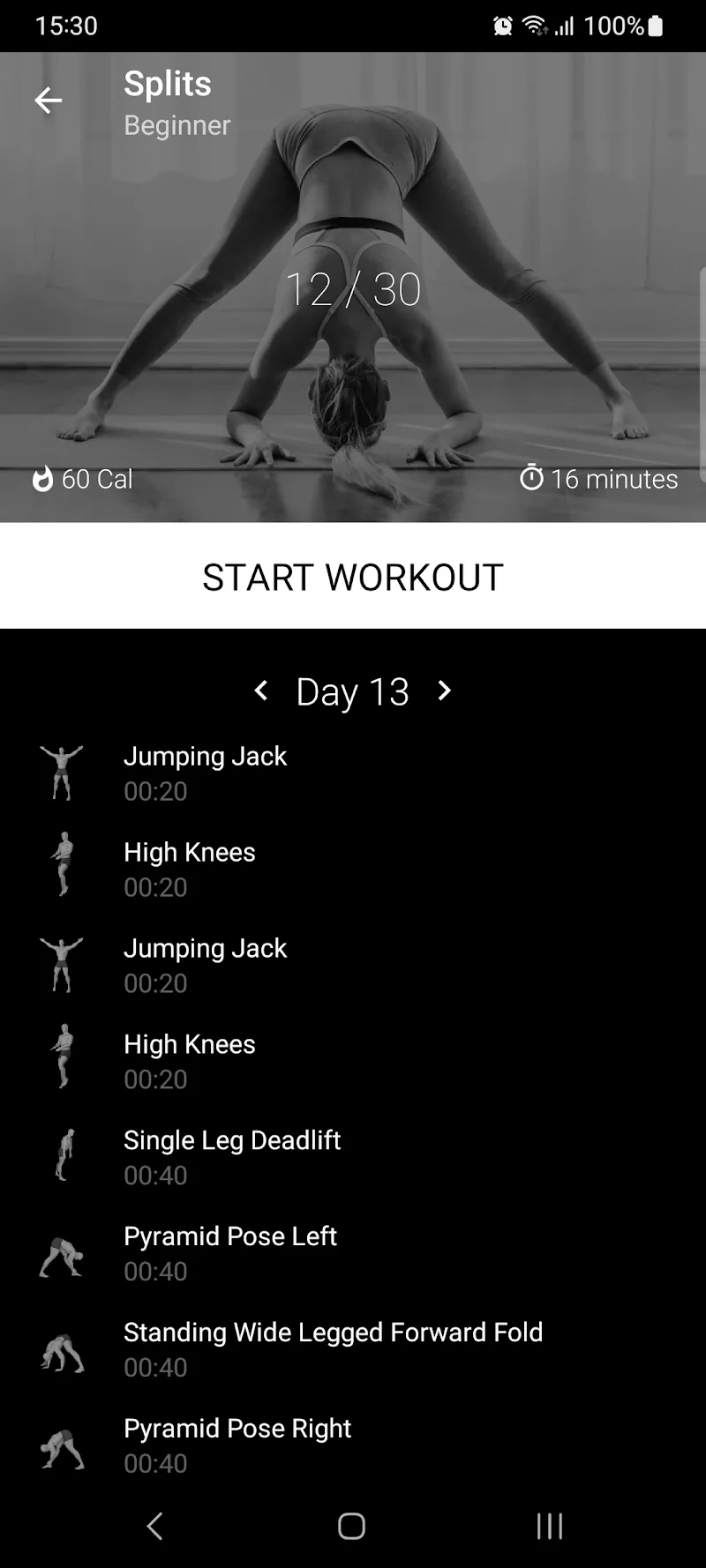 Splits. Stretching in 30 days