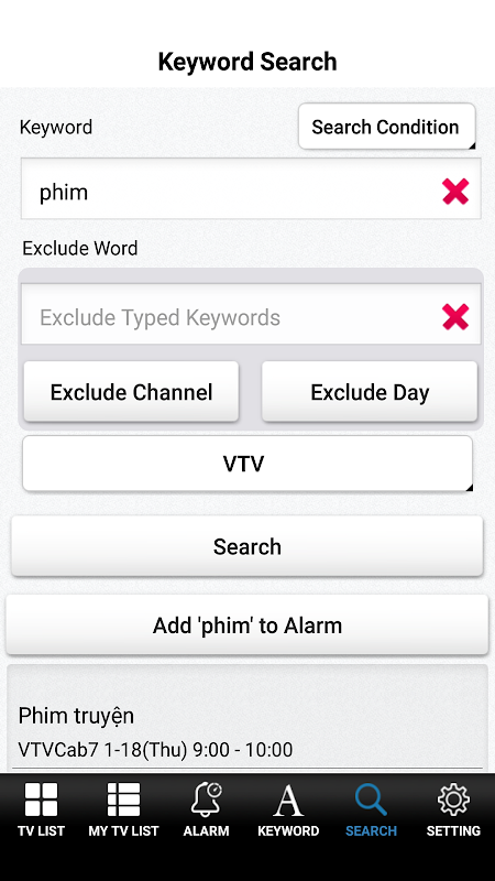 TV Vietnam - broadcast time