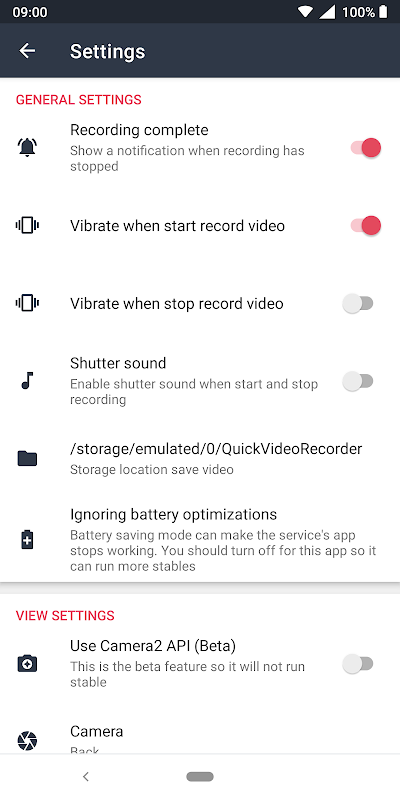 Quick Video Recorder - Background Video Recorder