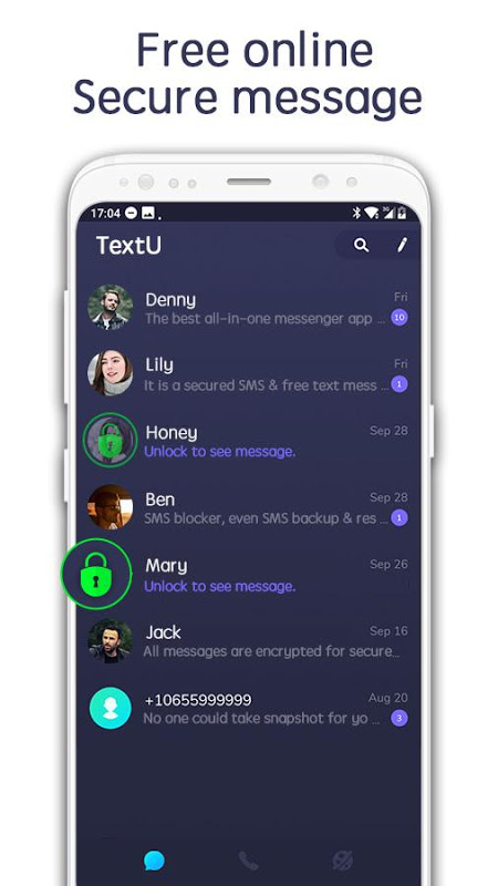 TextU - Private SMS Messenger, Call app