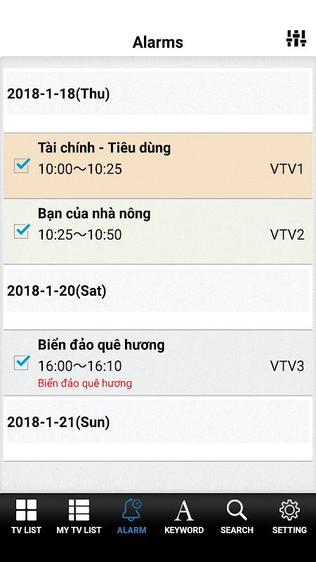 TV Vietnam - broadcast time