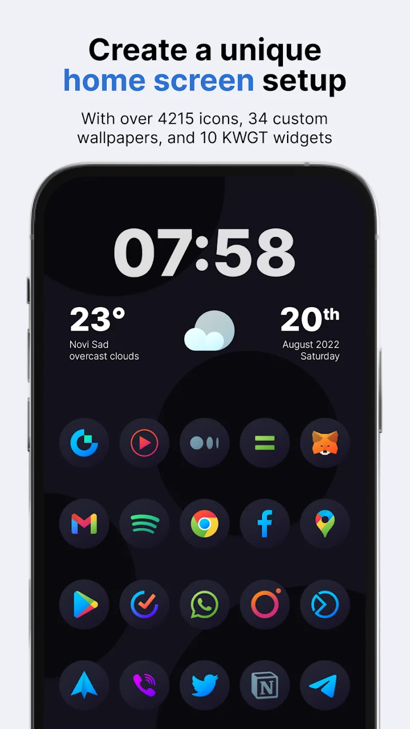 Hera Dark: Circle Icon Pack apk