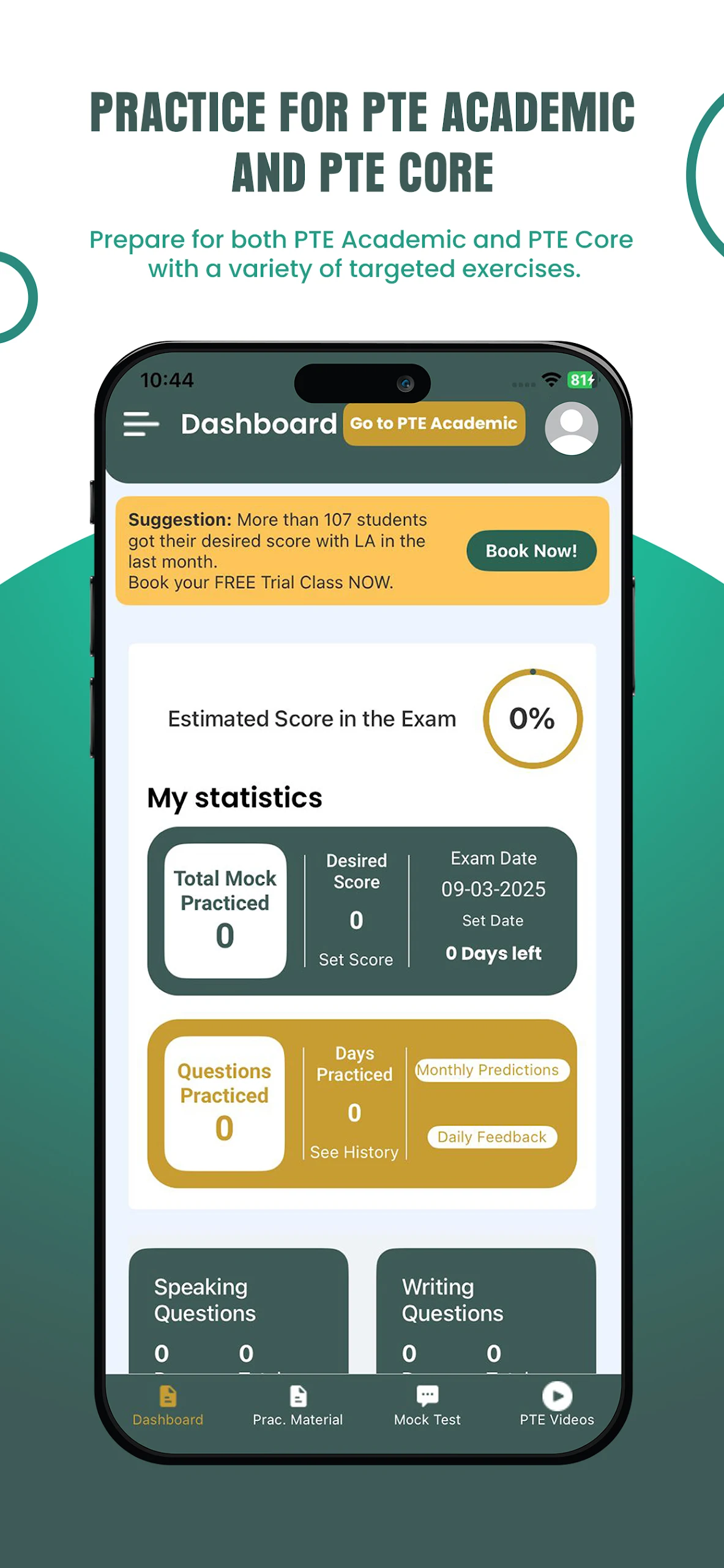 PTE Academic & Core Mock Tests APK