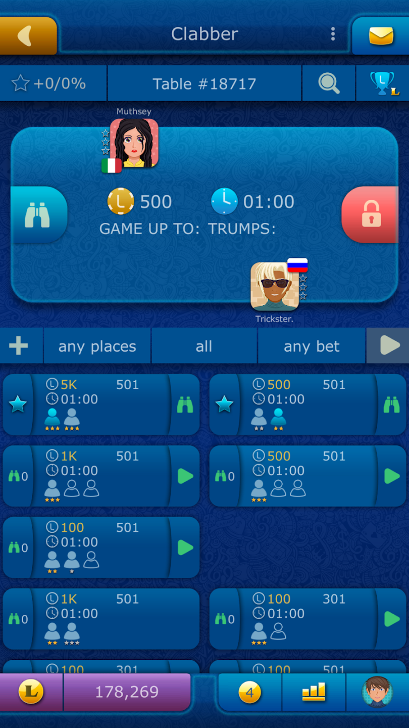 Clabber LiveGames online