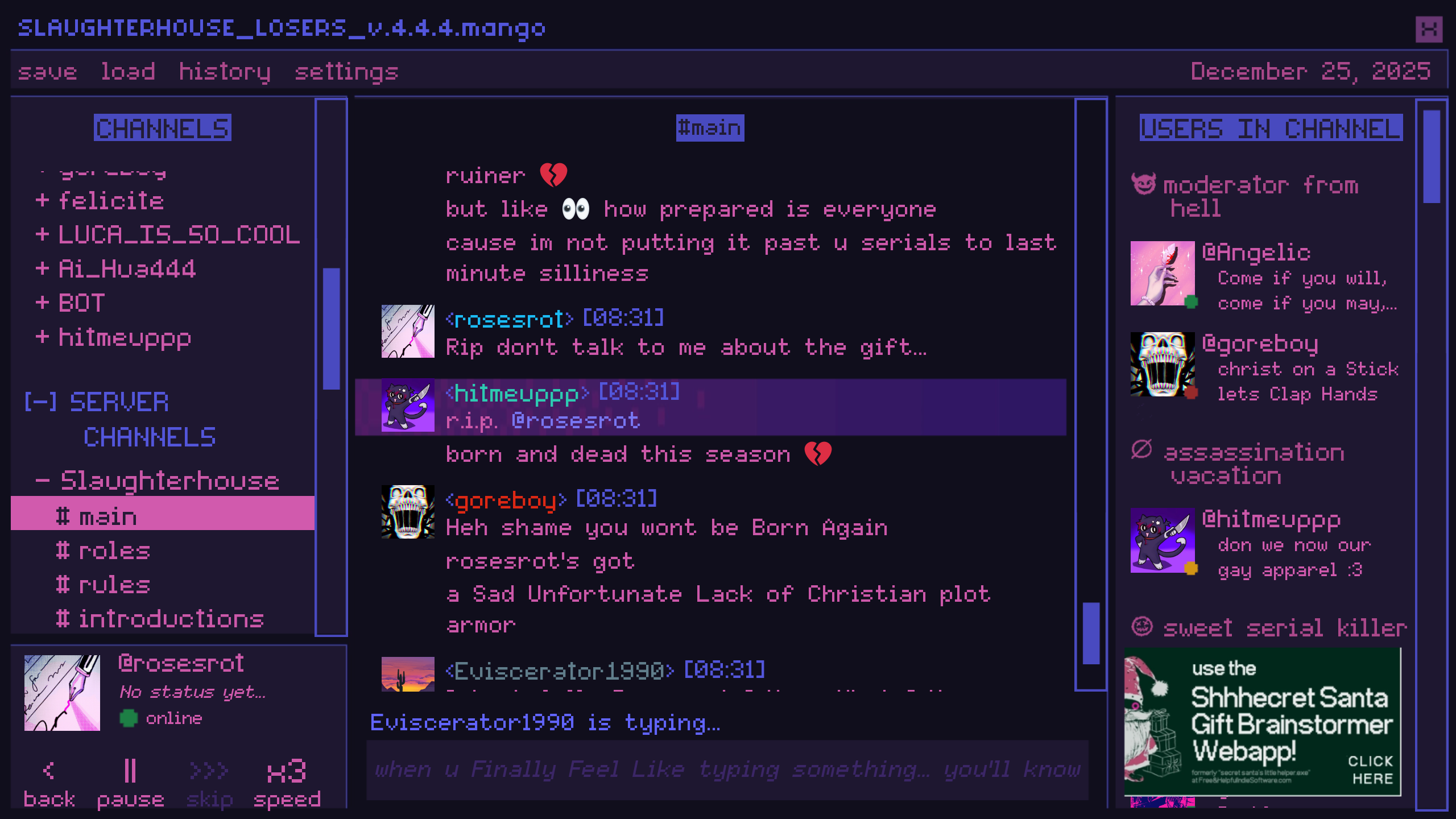 A Killer Chat! Christmas A Killer Chat! Christmas