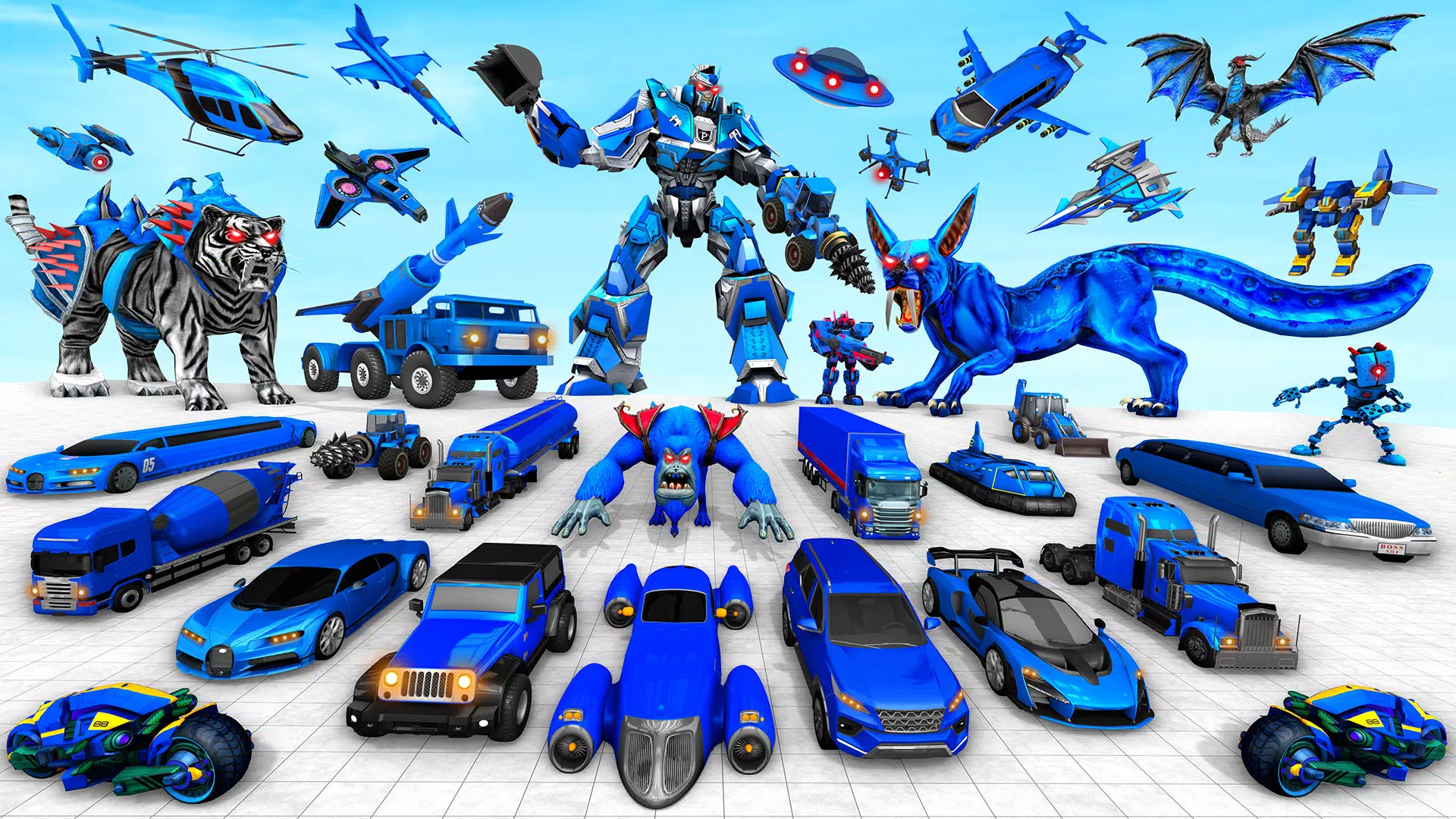 Police Tiger Robot Car Game 3d