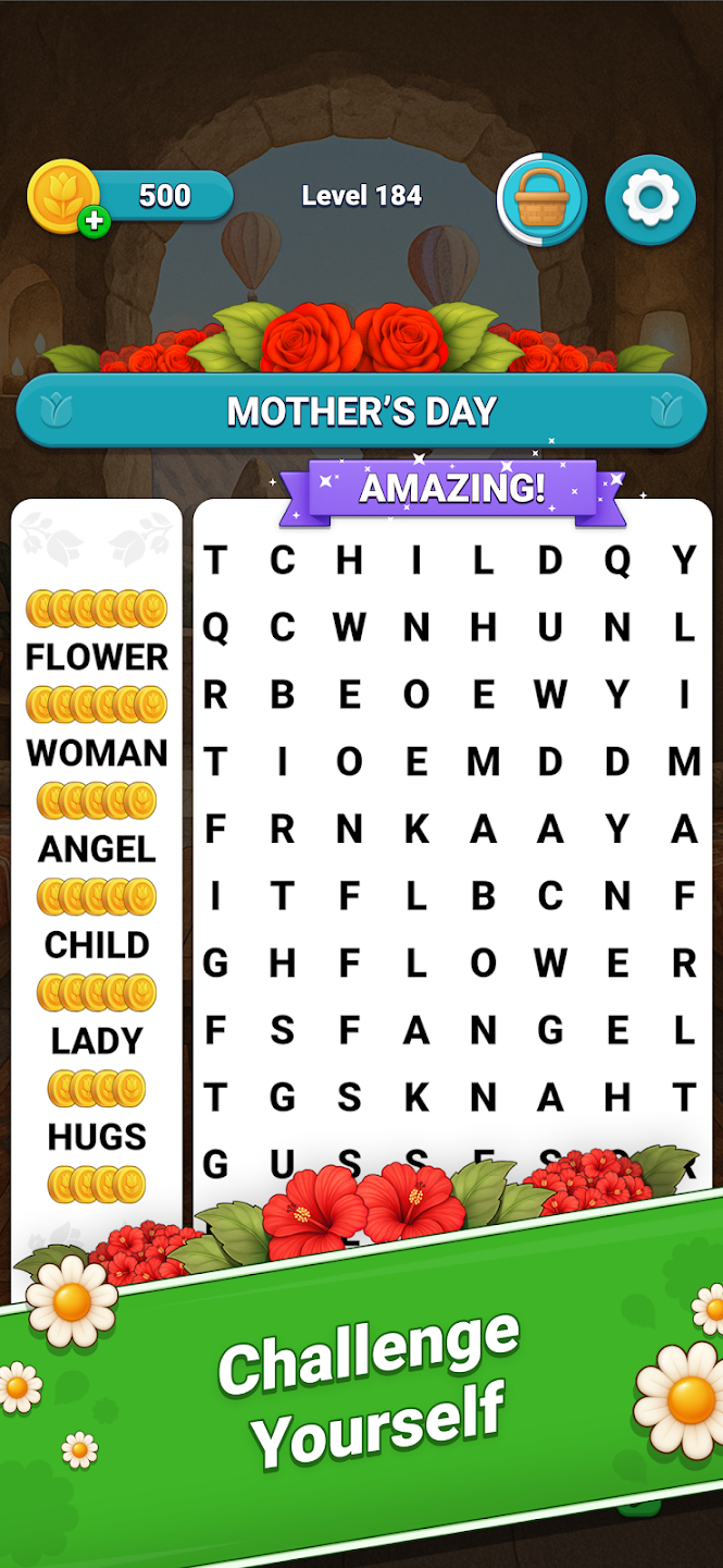 Word Game - Blossom Flower