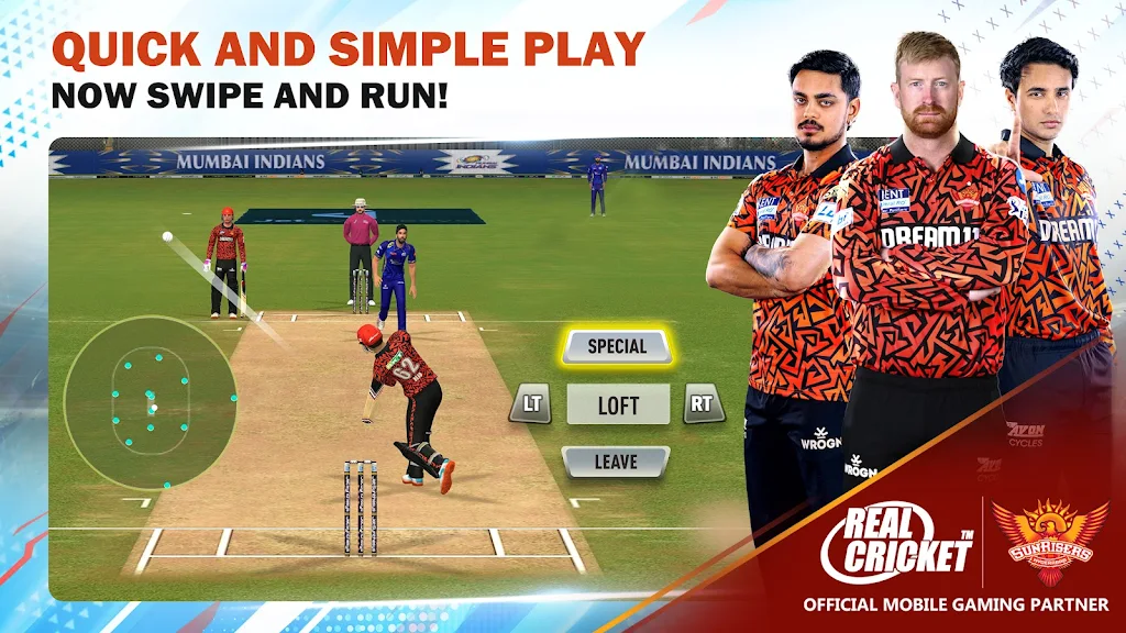 Real Cricket Swipe