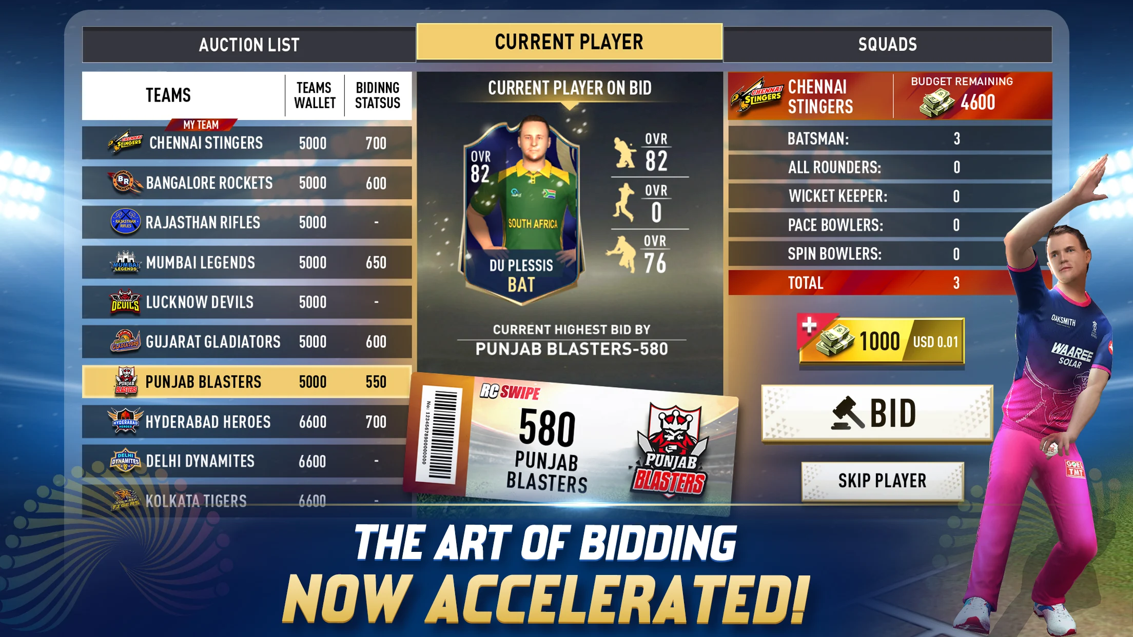 Real Cricket Swipe