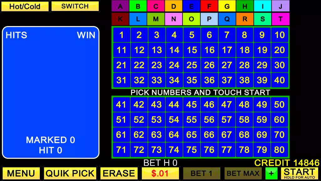 Keno 20 Card